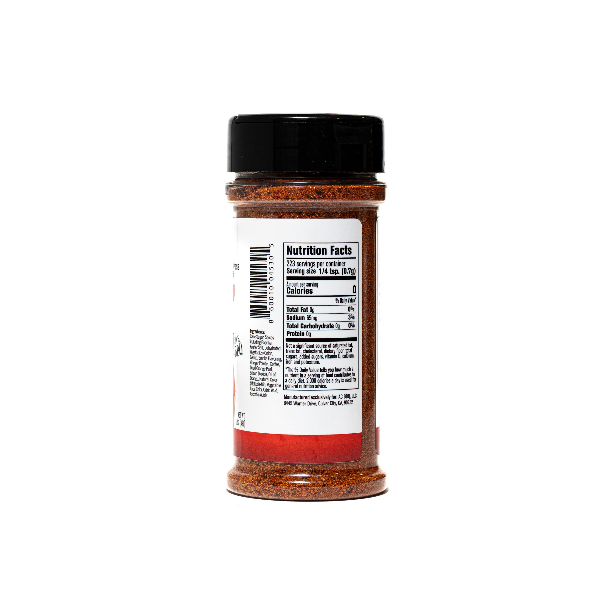 Ingredients and Nutritional value of The MVP All-purpose Rub from AC Barbeque